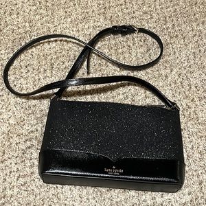 Black Leather + Glitter Kate Spade Purse